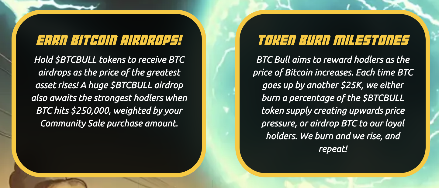$BTCBULL airdrops & token burns